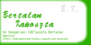 bertalan kaposzta business card